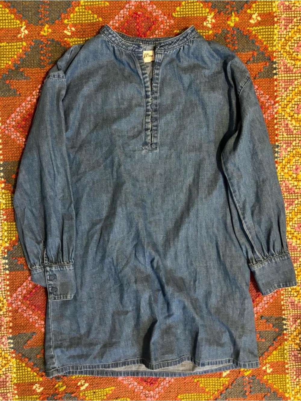 J. Crew Light Blue Chambray Popover Shirt